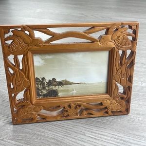 Vintage Hawaiian Carved Wooden Picture Frame